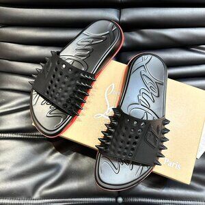 CHRISTIAN LOUBOUTIN RUBBER MULE SLIDE SANDALS MEN